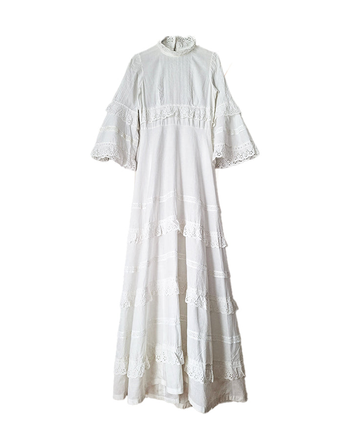 Robe longue en dentelle 70's