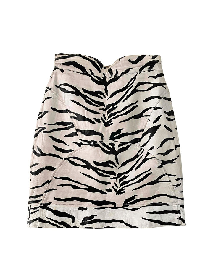 Jupe en cuir zébré