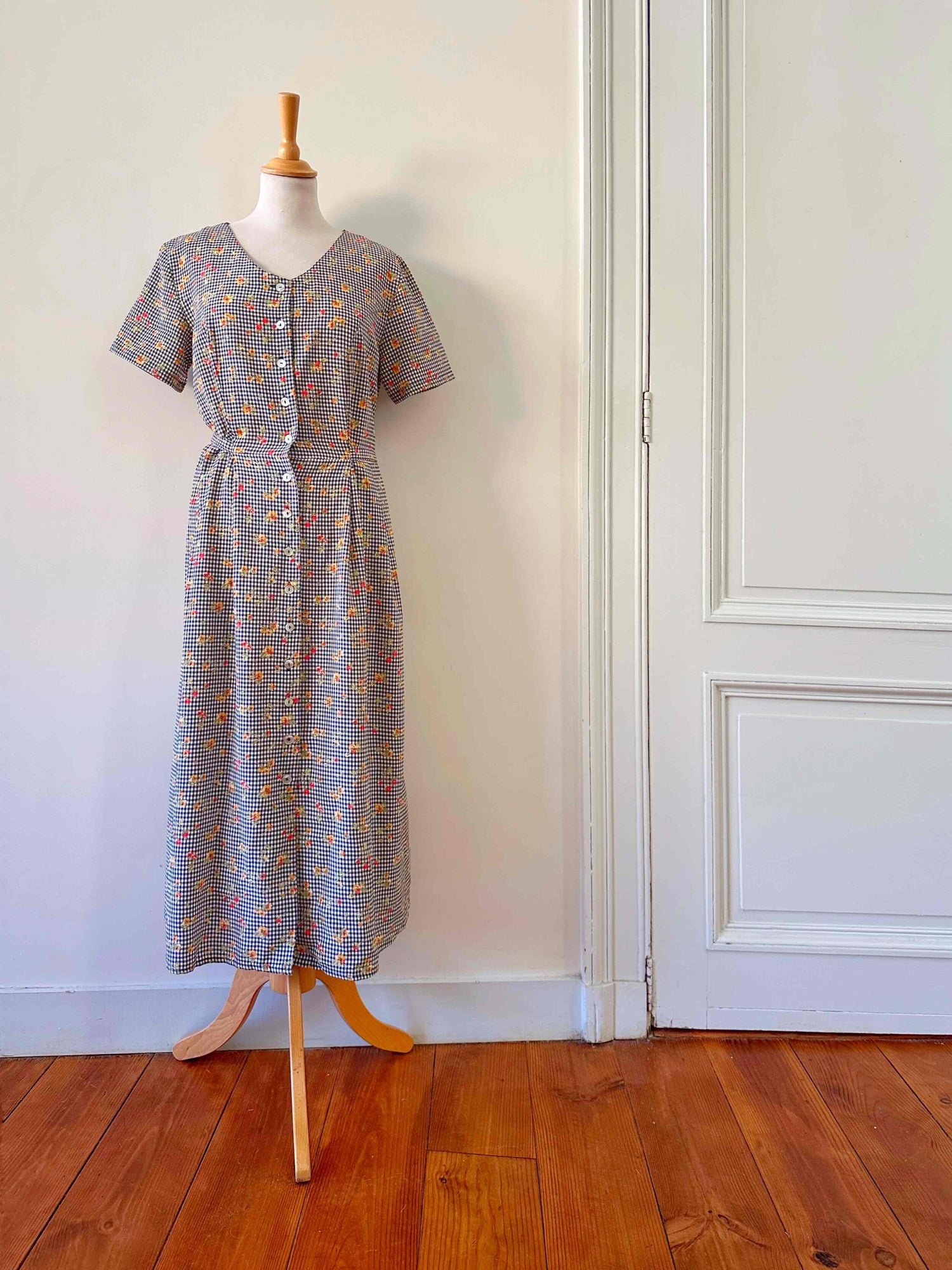 Floral Vichy dress