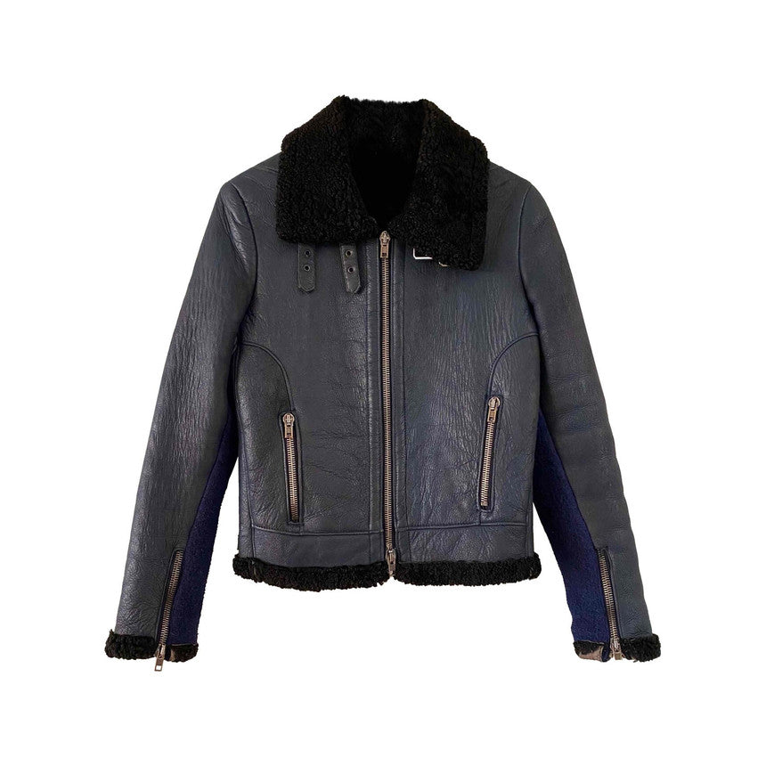 Bombardier en peau lainée, en mouton retourné