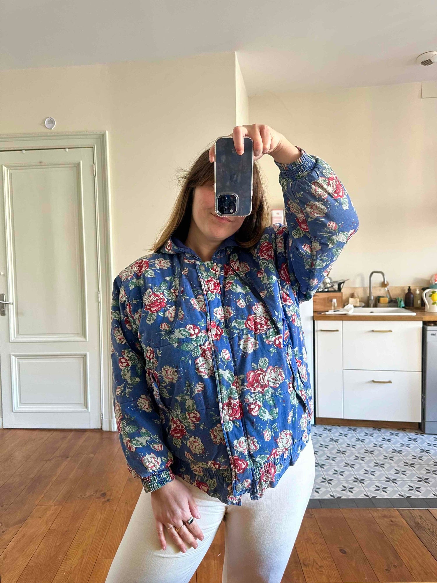 Floral puffer jacket