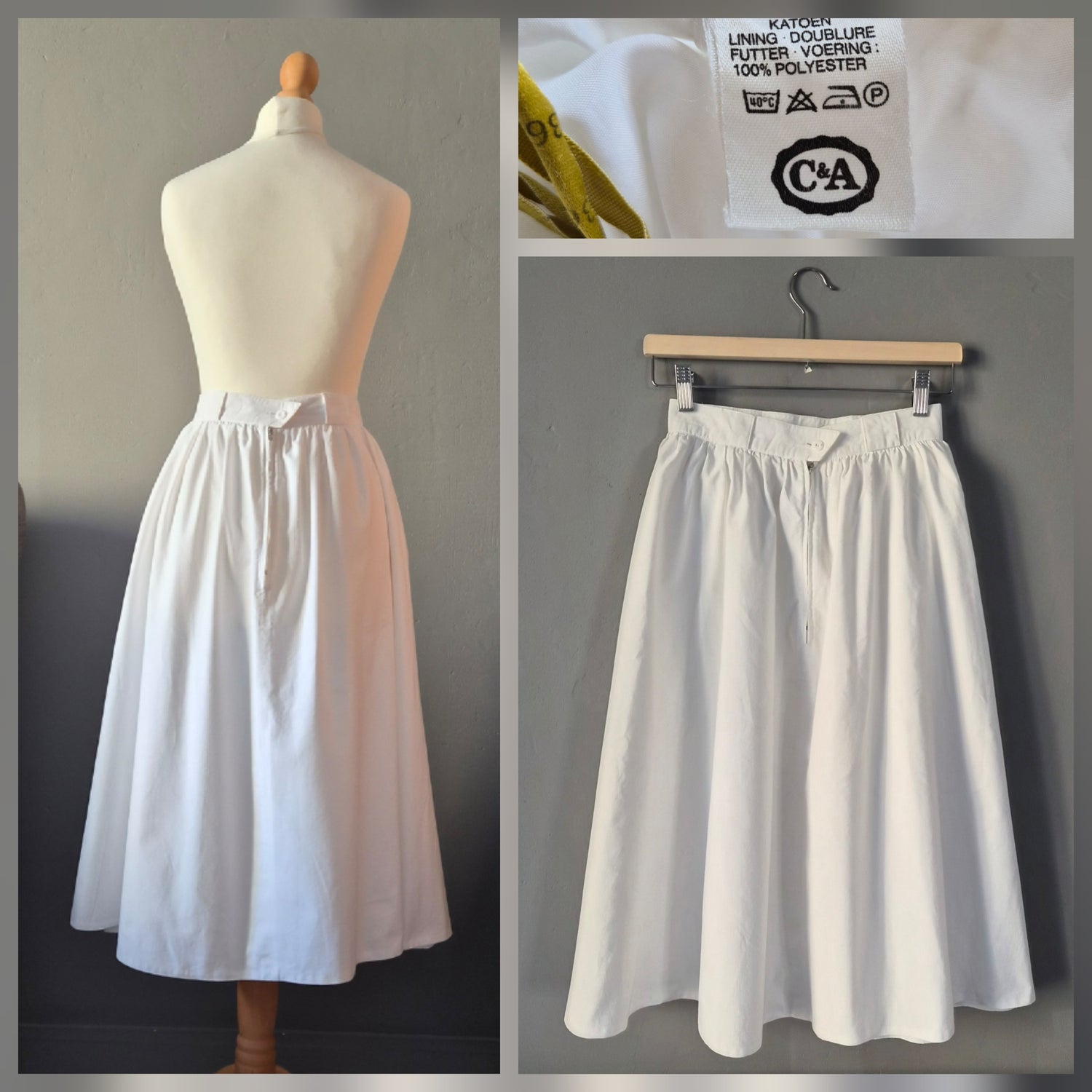 Jupe midi en coton