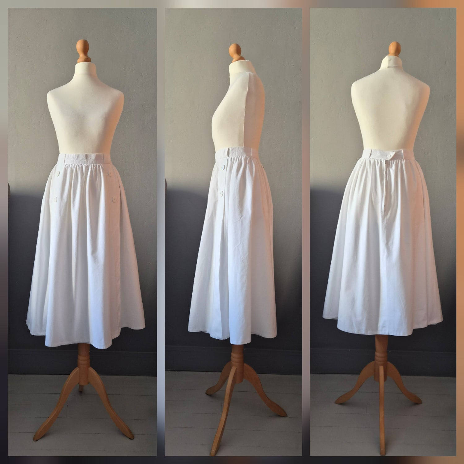 Jupe midi en coton