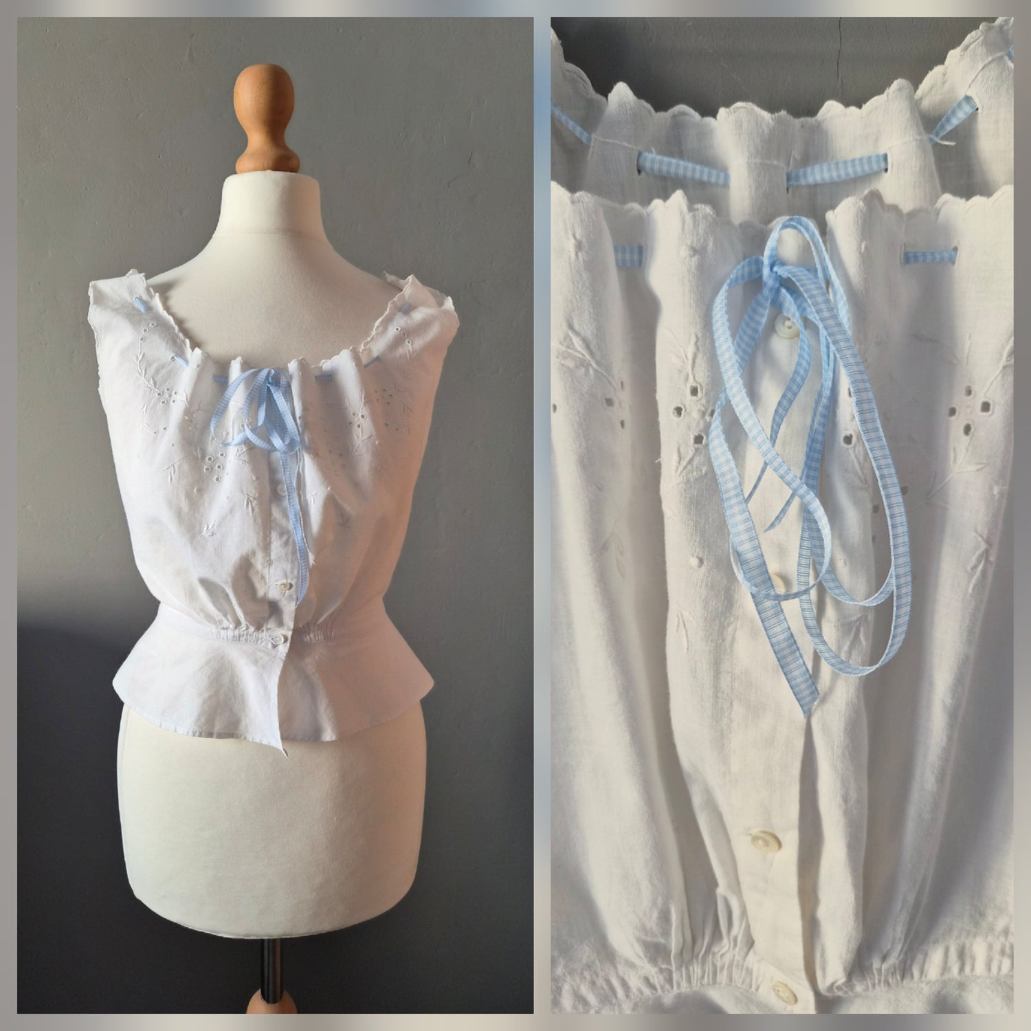 Top en coton brodé