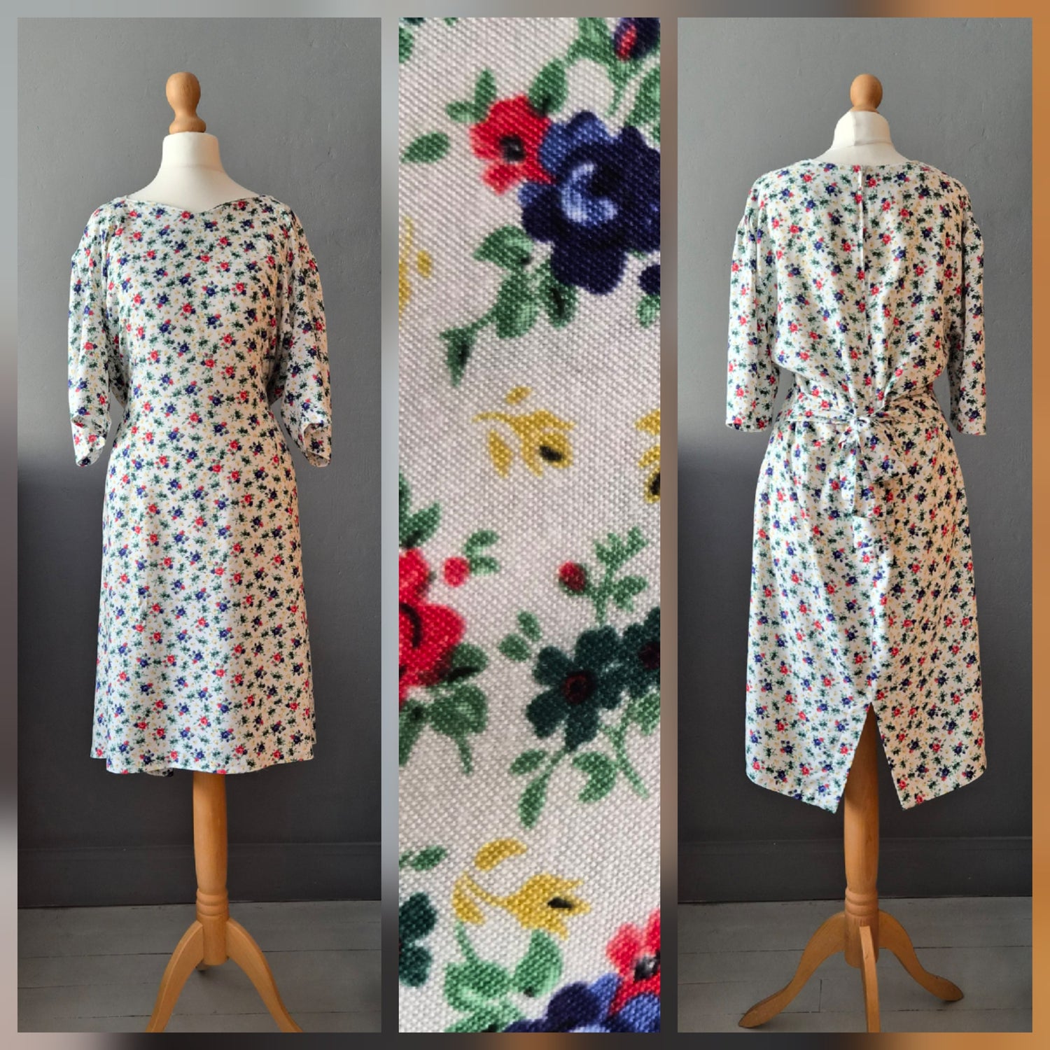 Robe 80's à fleurs