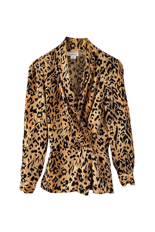 Leopard print silk camisole