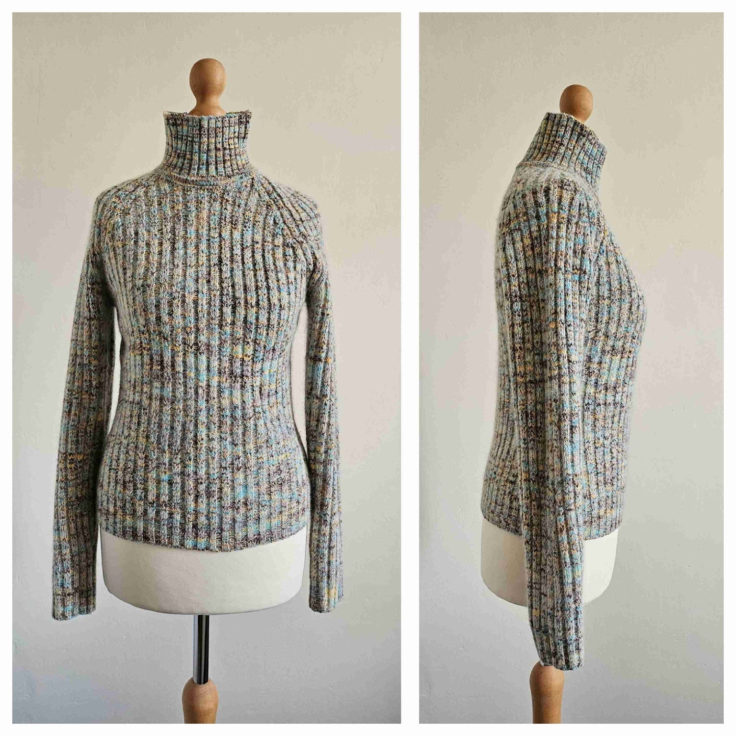 Col roulé en maille côtelée