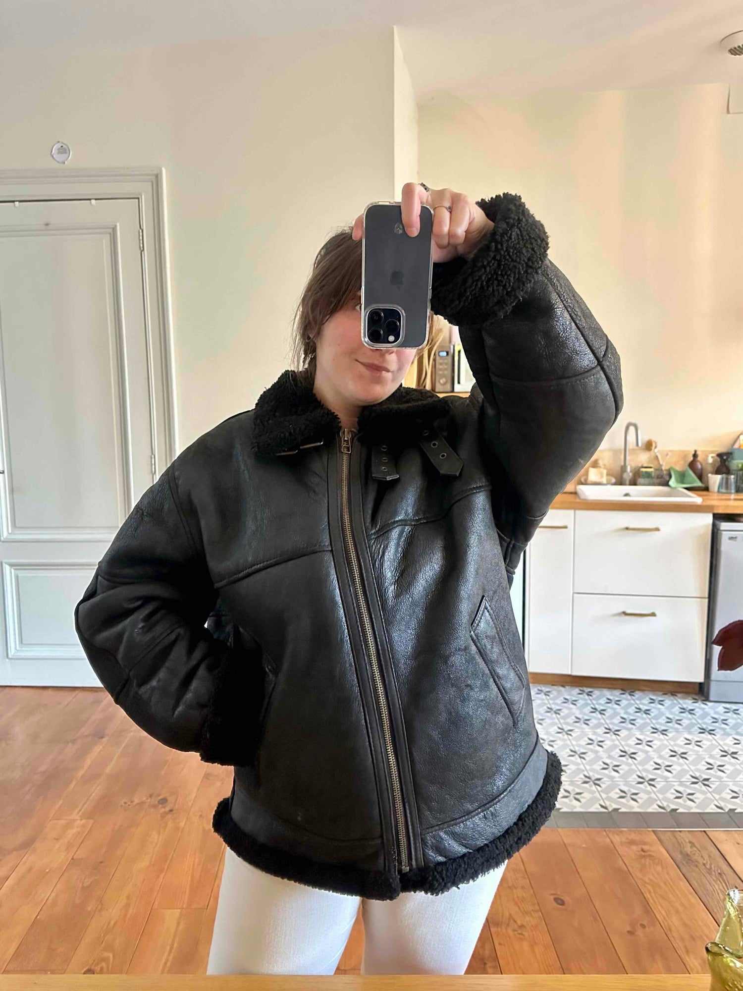 Wool-lined bomber jacket