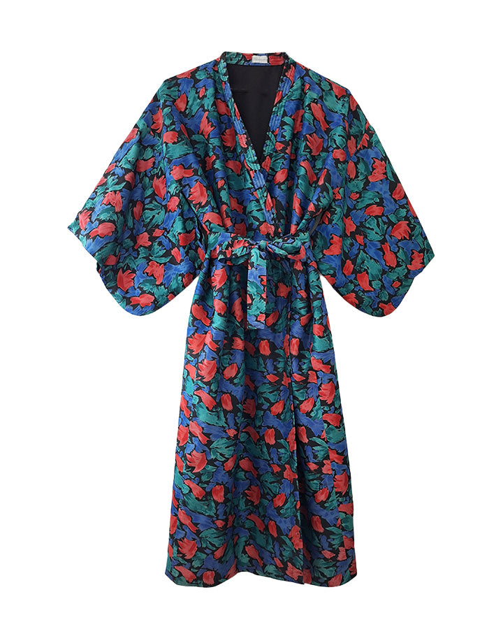 Kimono en soie à fleurs