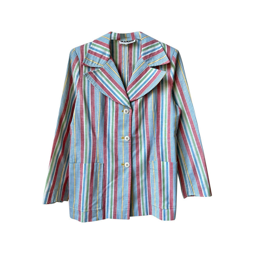 Blazer à rayures en lin