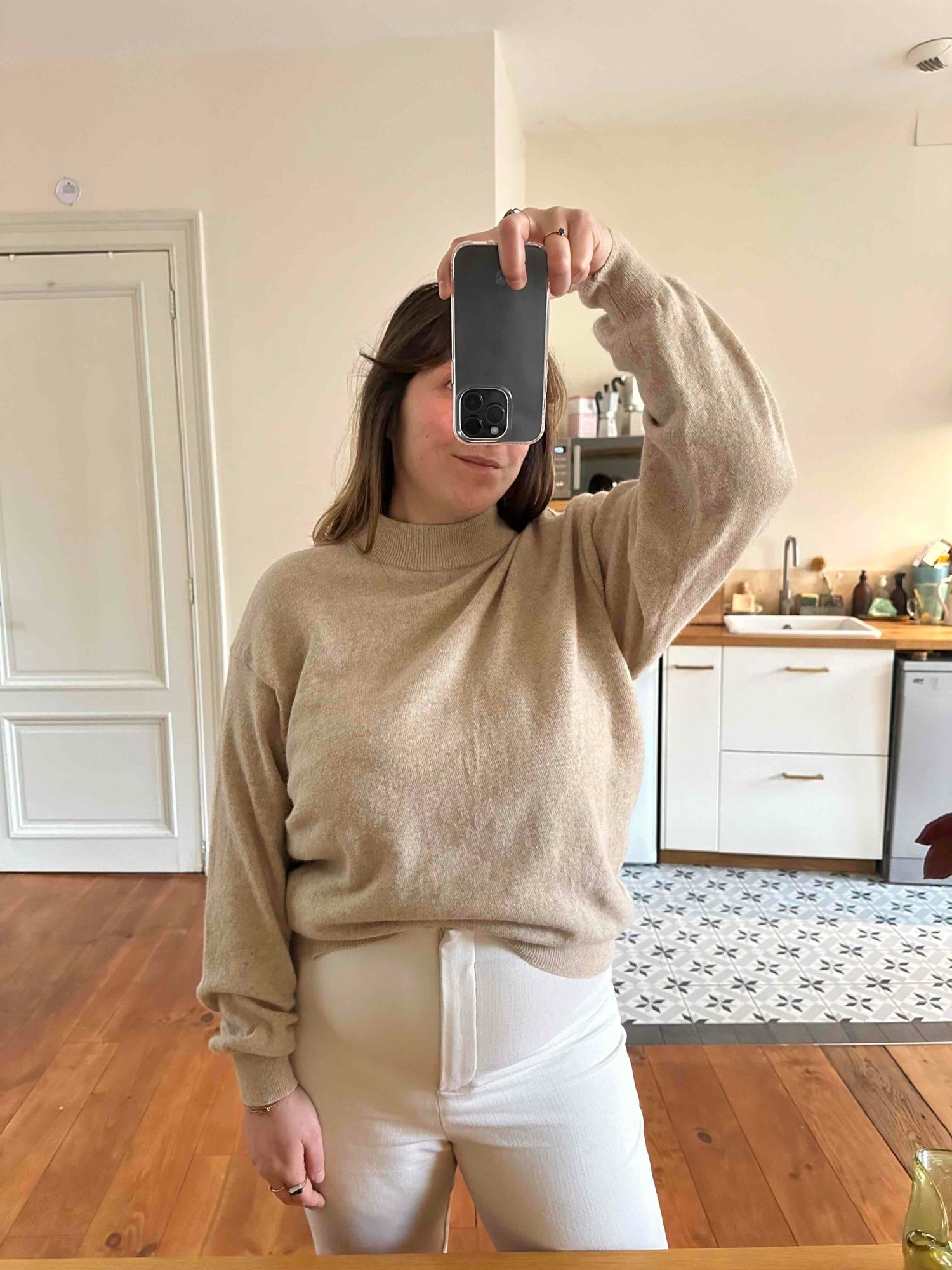 Angora turtleneck sweater