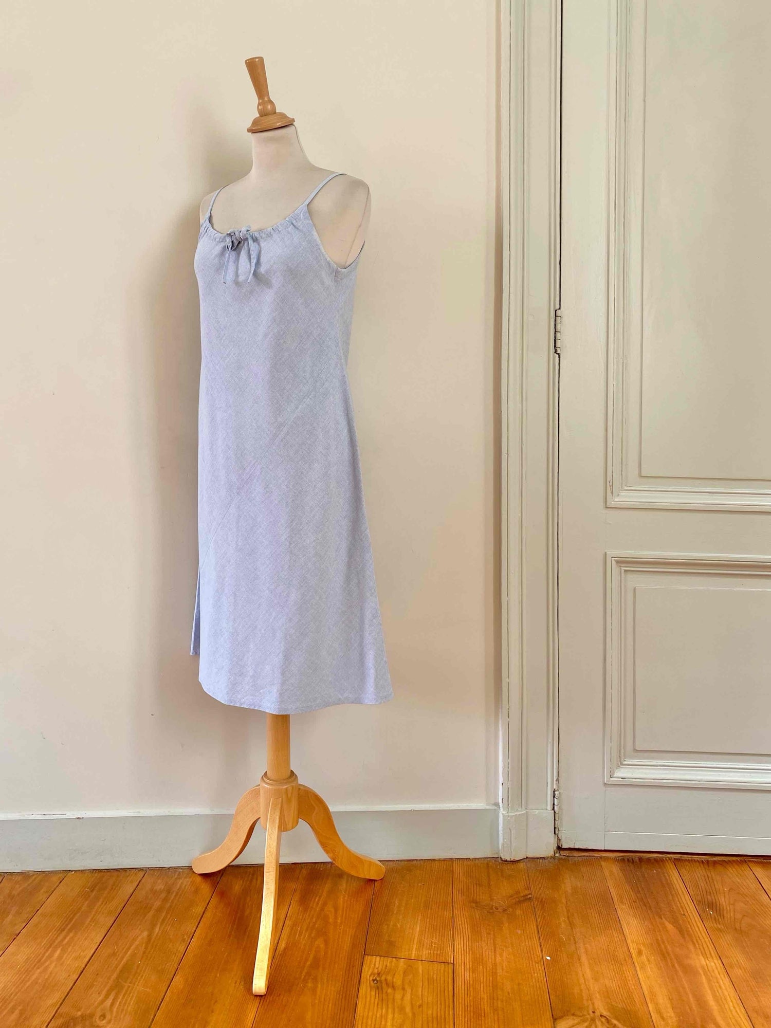 Sky blue midi dress