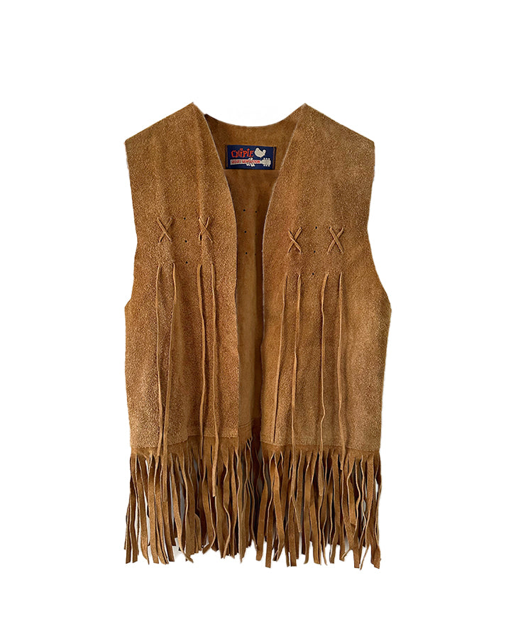 Gilet frangé en daim Chipie