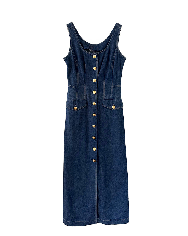 Robe longue en denim