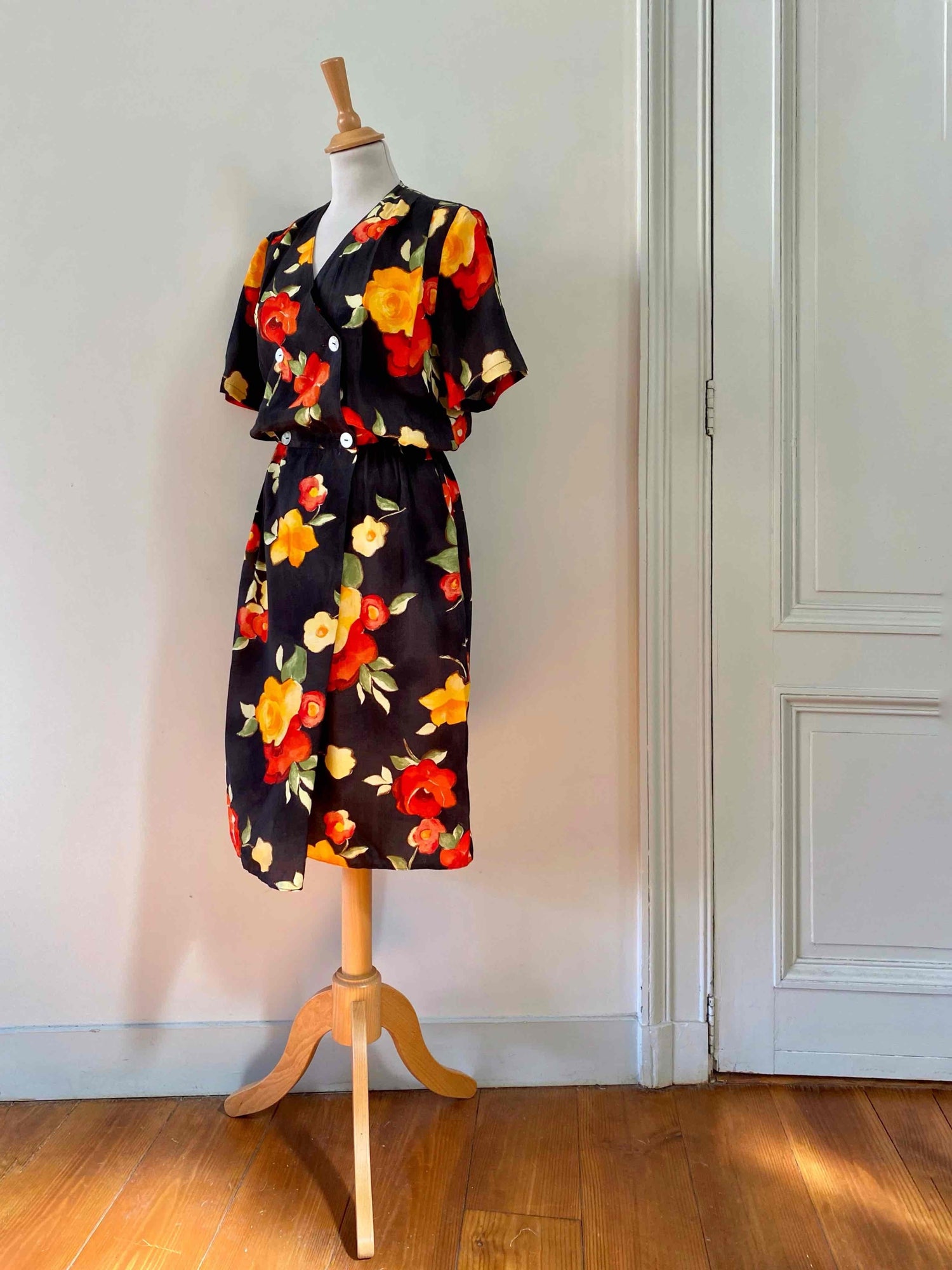 Robe portefeuille à fleurs