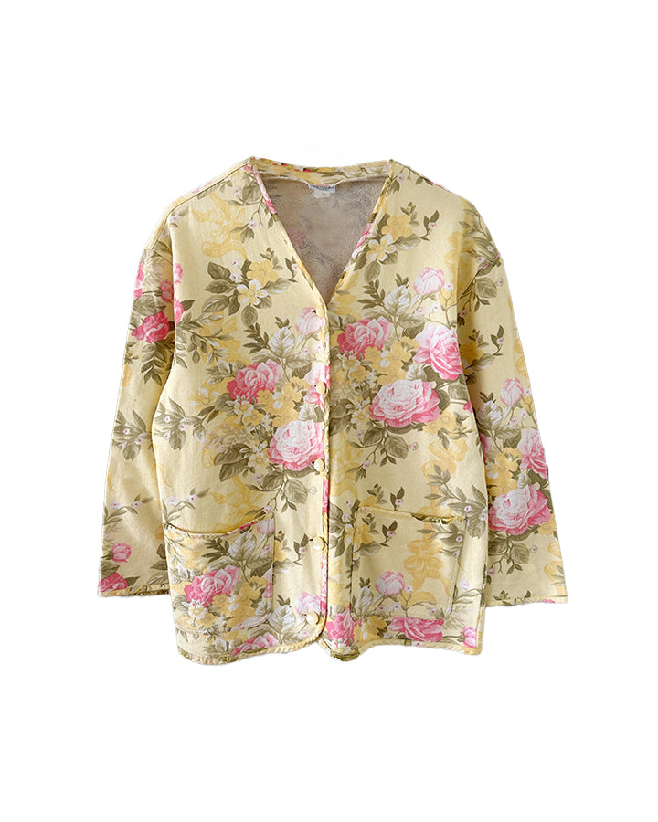 Cardigan molleton à fleurs