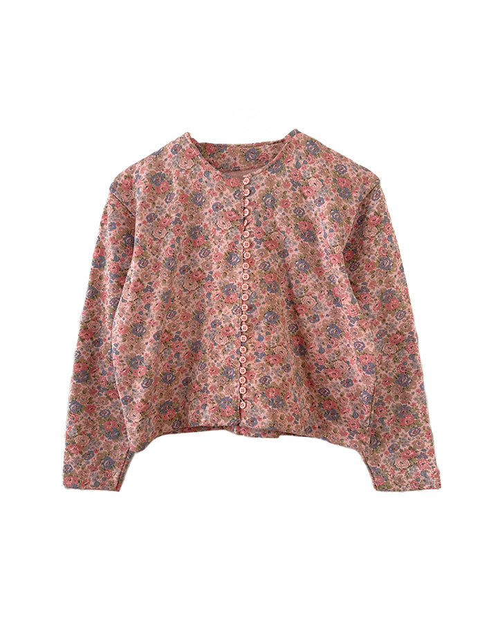 Cardigan molleton à fleurs