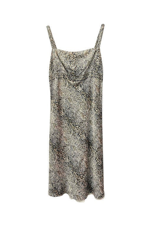 Leopard print satin dress