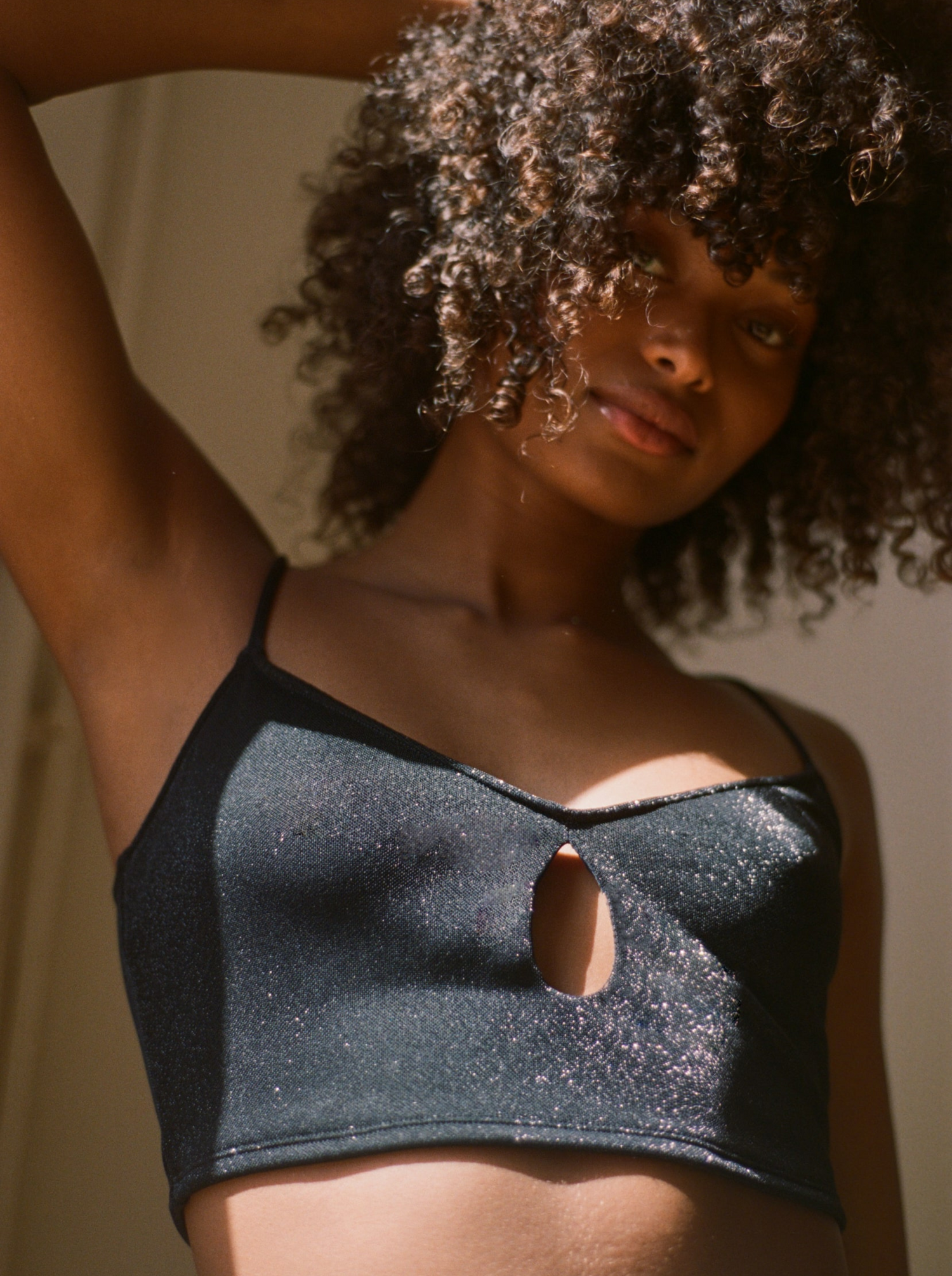 Top Drop Black Glitter