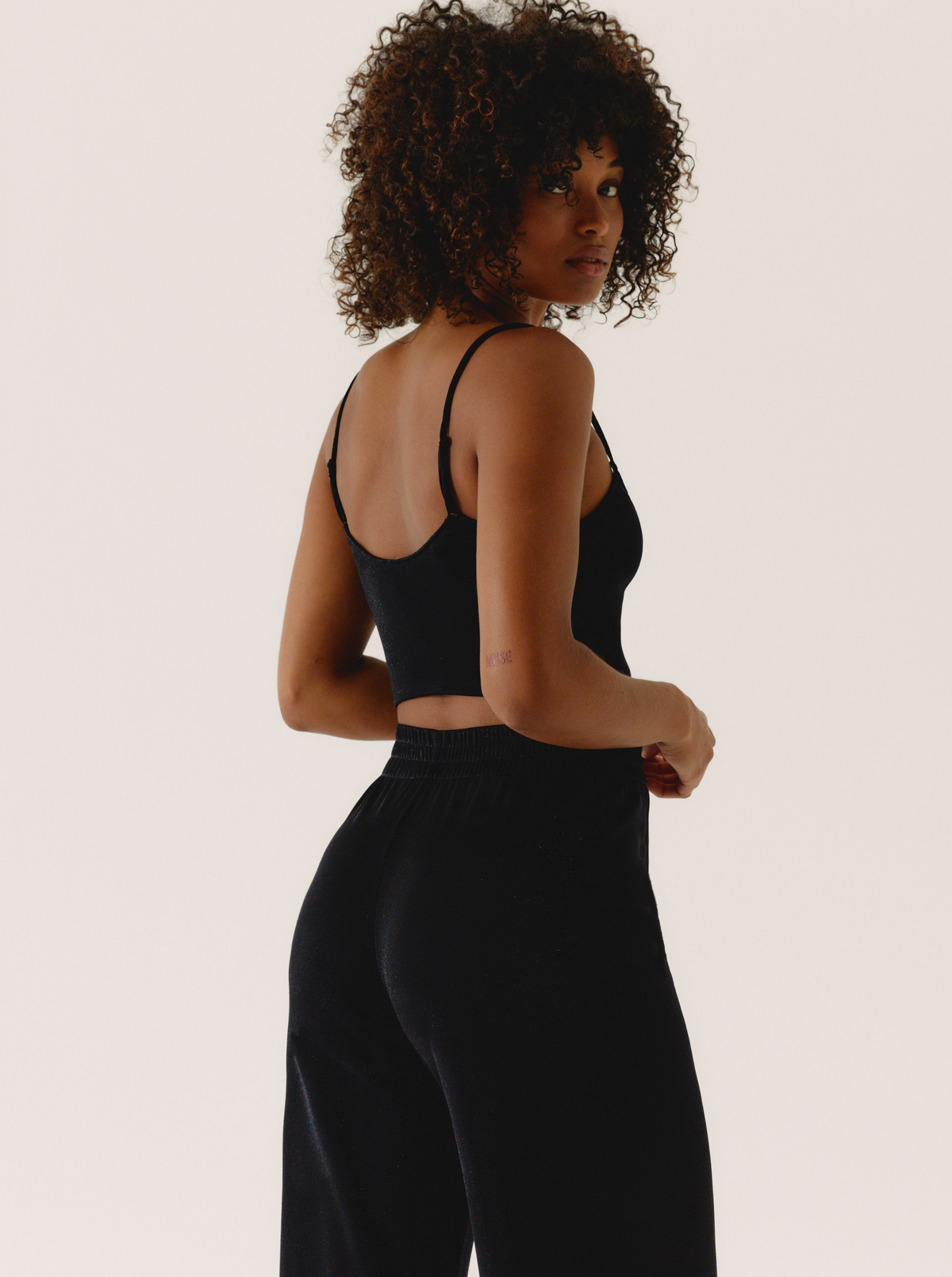 Top Drop Black Glitter Noir