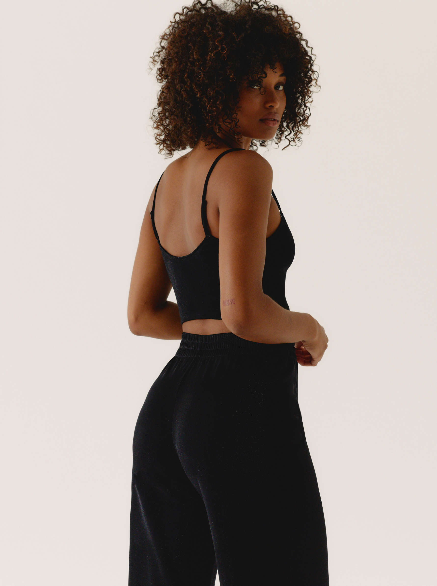 Top Drop Black Glitter Noir