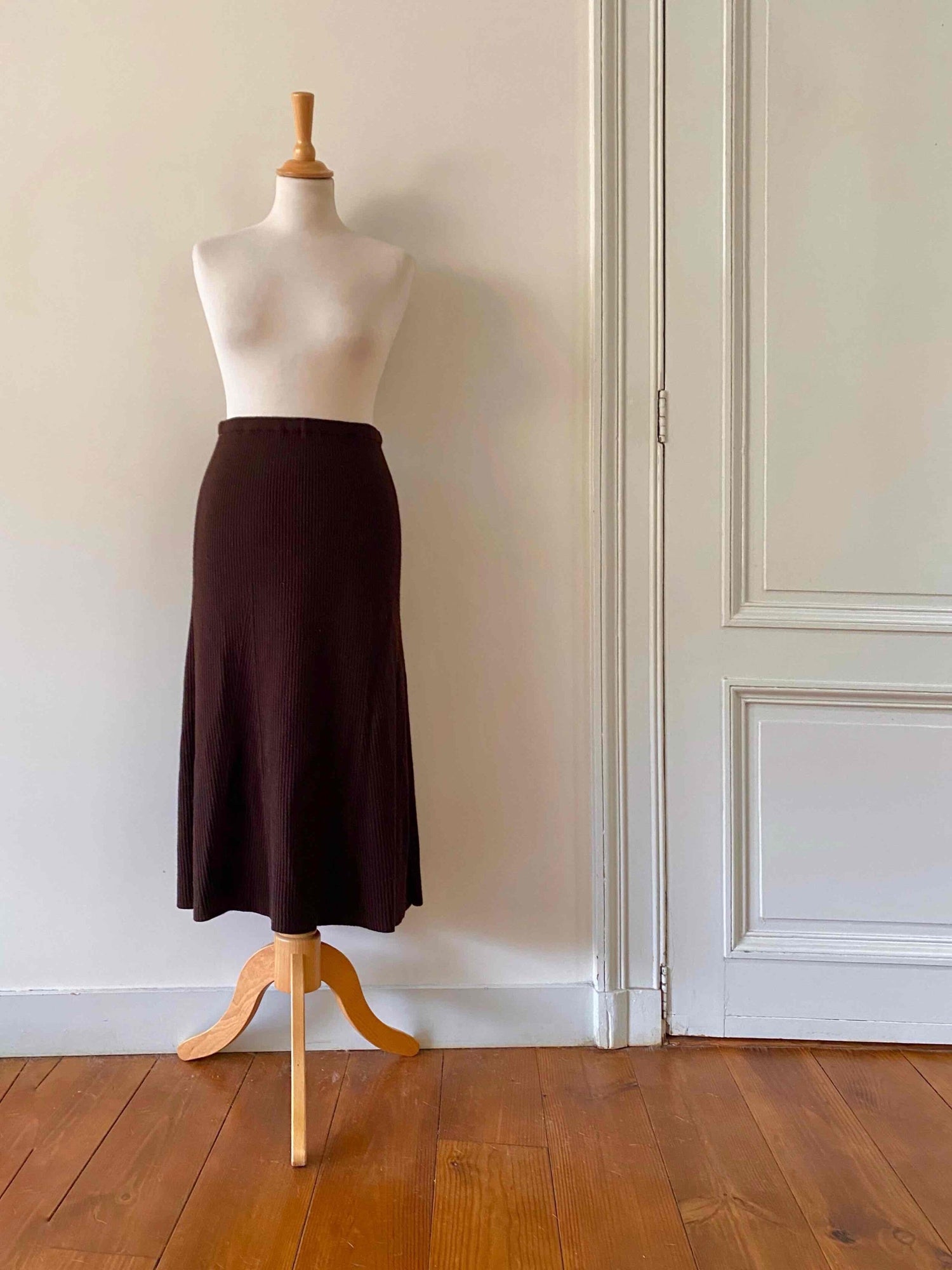 Ribbed wool skirt