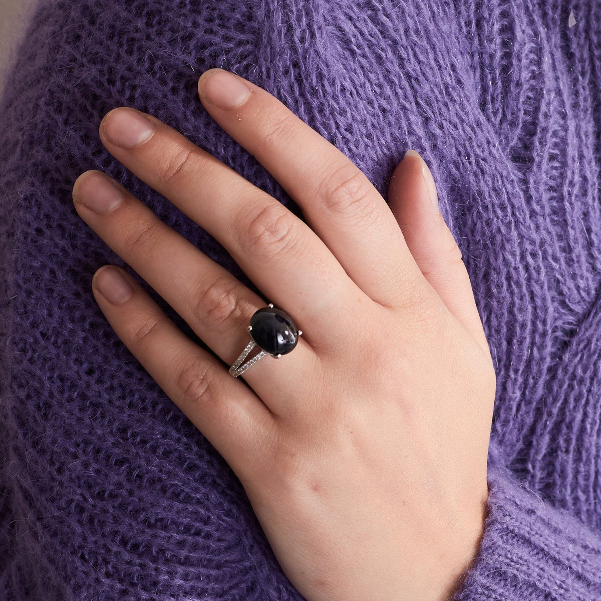Bague Saphir Cabochon Diamants