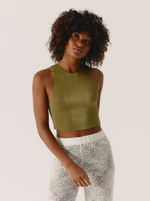 Top Shiny Kaki Irisé