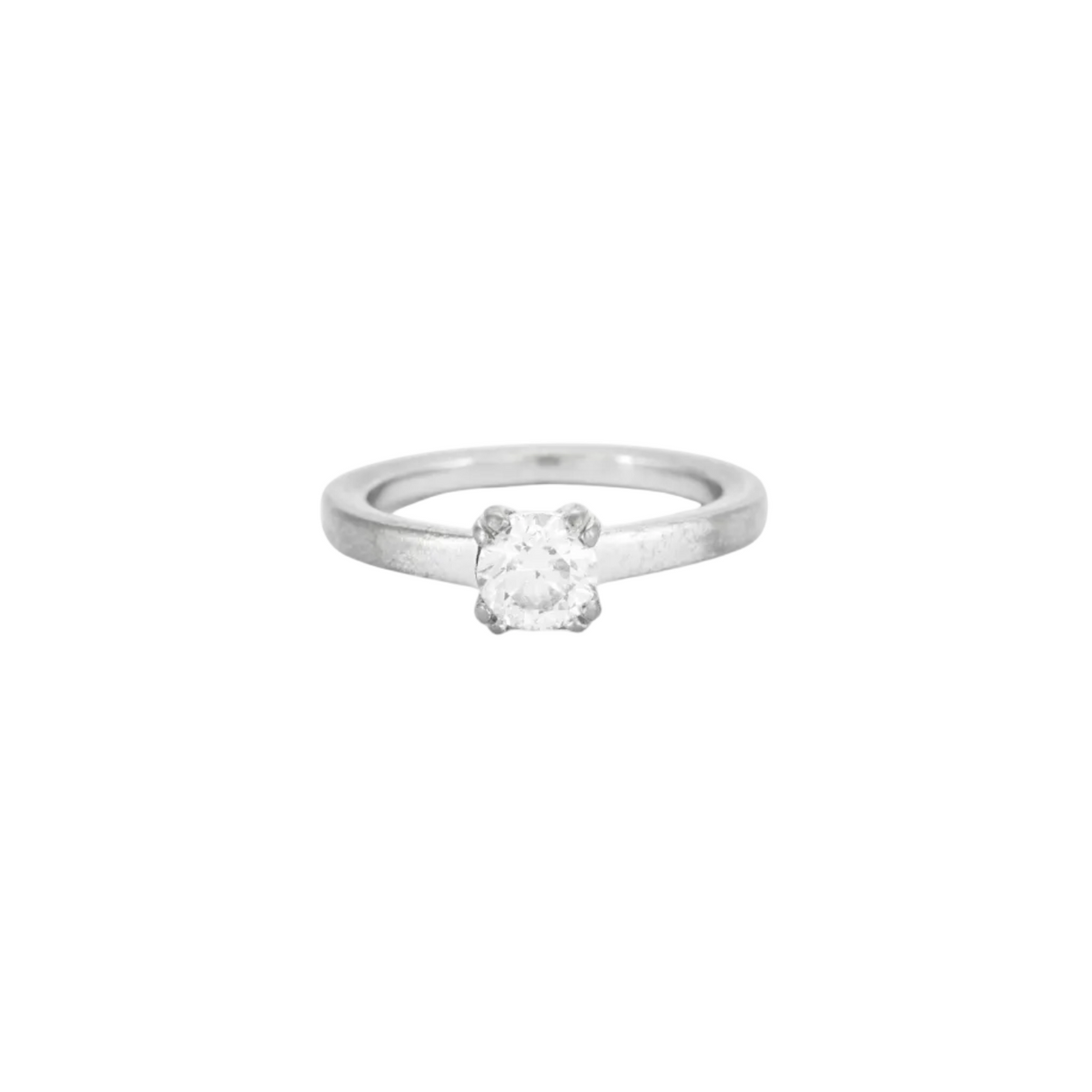 Bague Solitaire Diamant Or Blanc