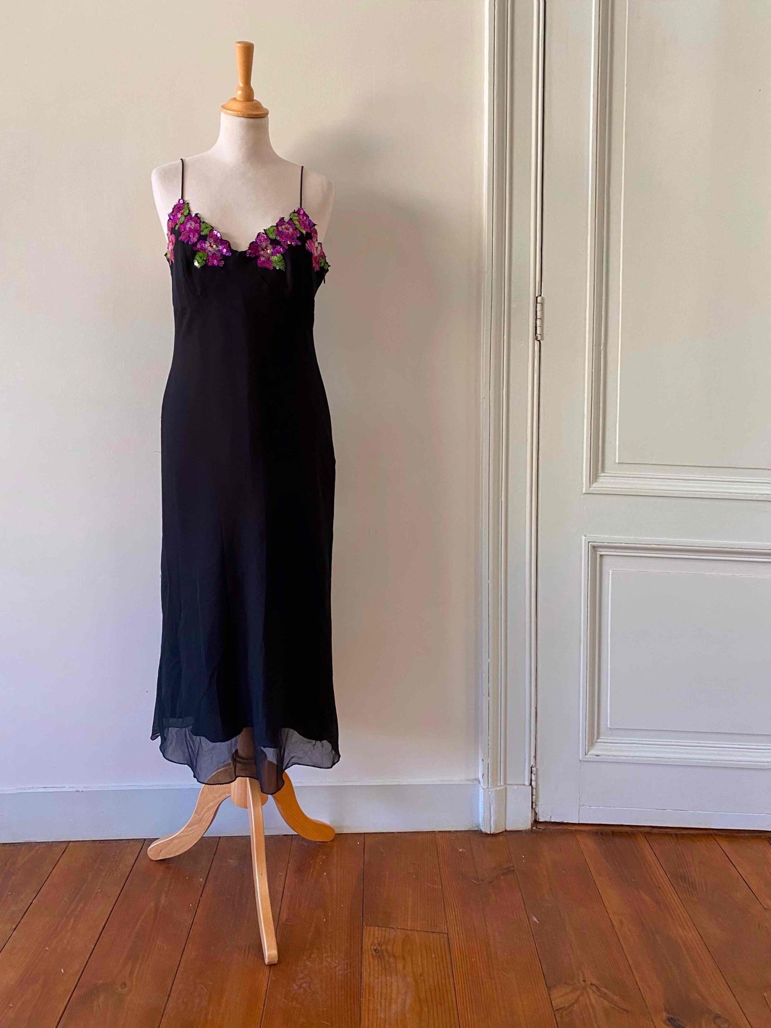 Embroidered floral nightgown