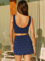 Jupe Mini Blue Sun Motif Soleil