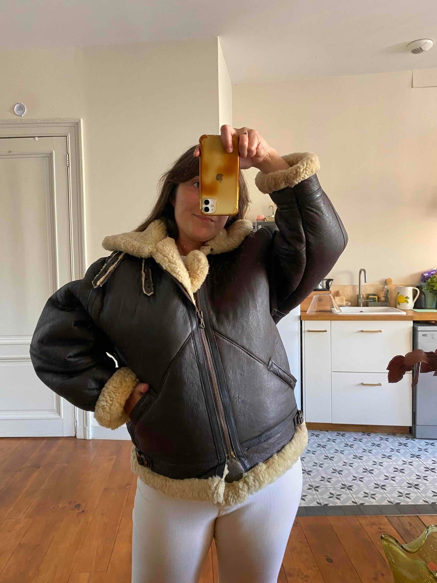 Wool-lined bomber jacket