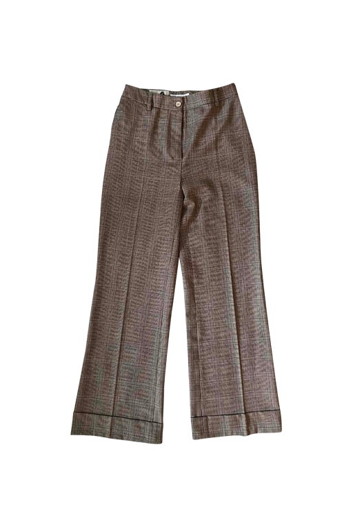 Pantalon à carreaux en laine