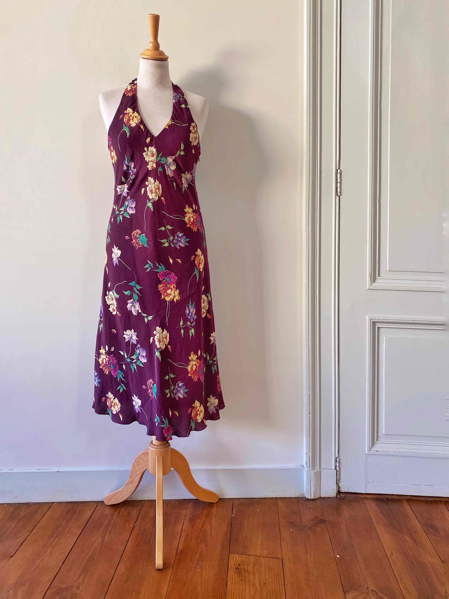 Floral backless dress