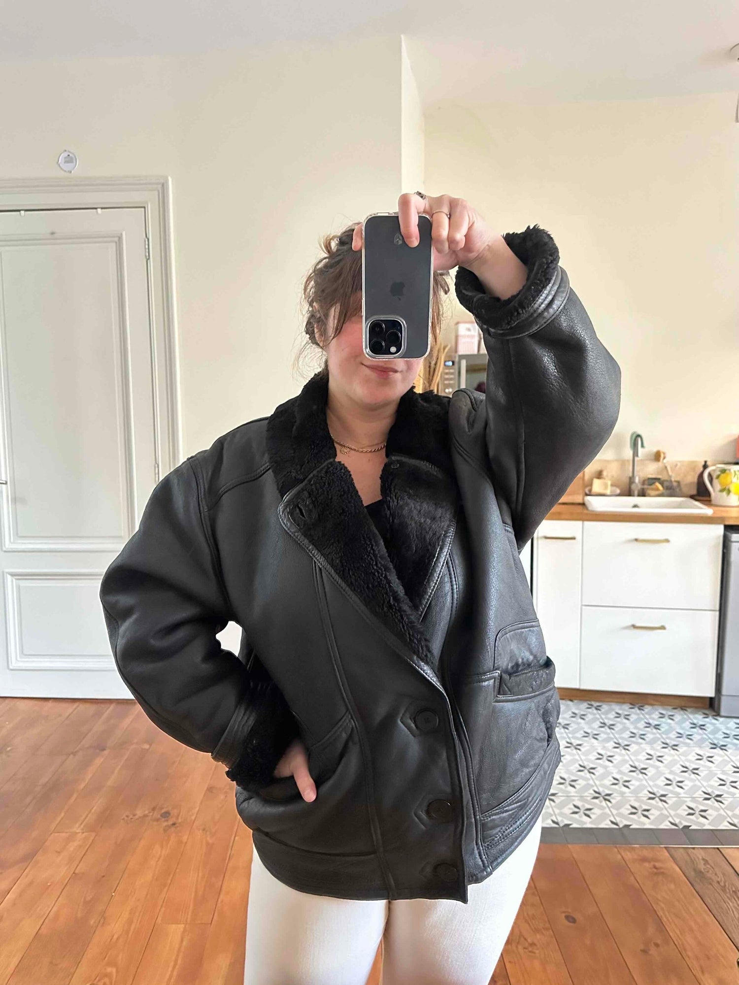 Wool-lined bomber jacket