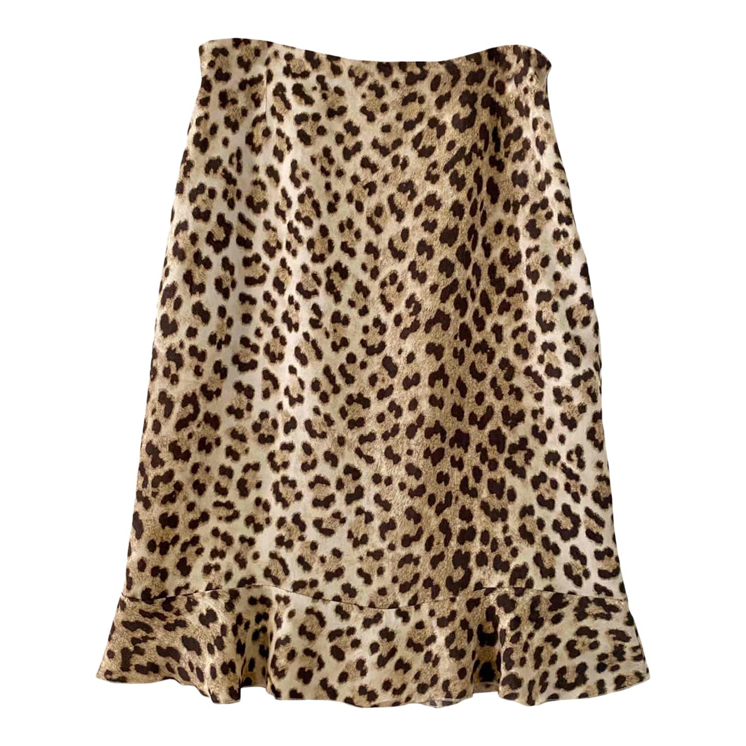 Leopard print midi skirt