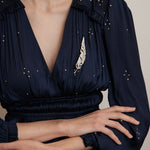 BOUCHERON- Broche Plume Diamants