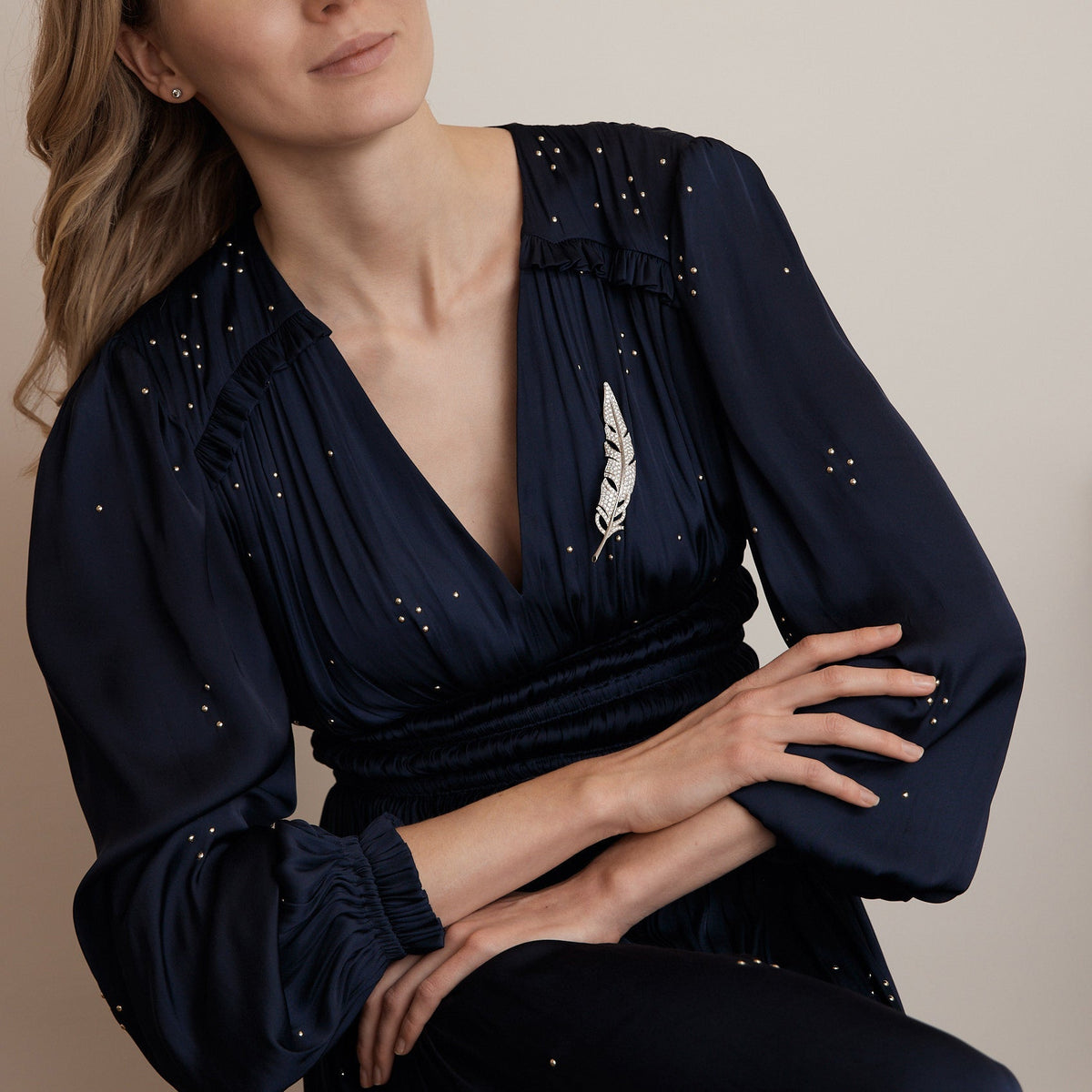 BOUCHERON- Broche Plume Diamants
