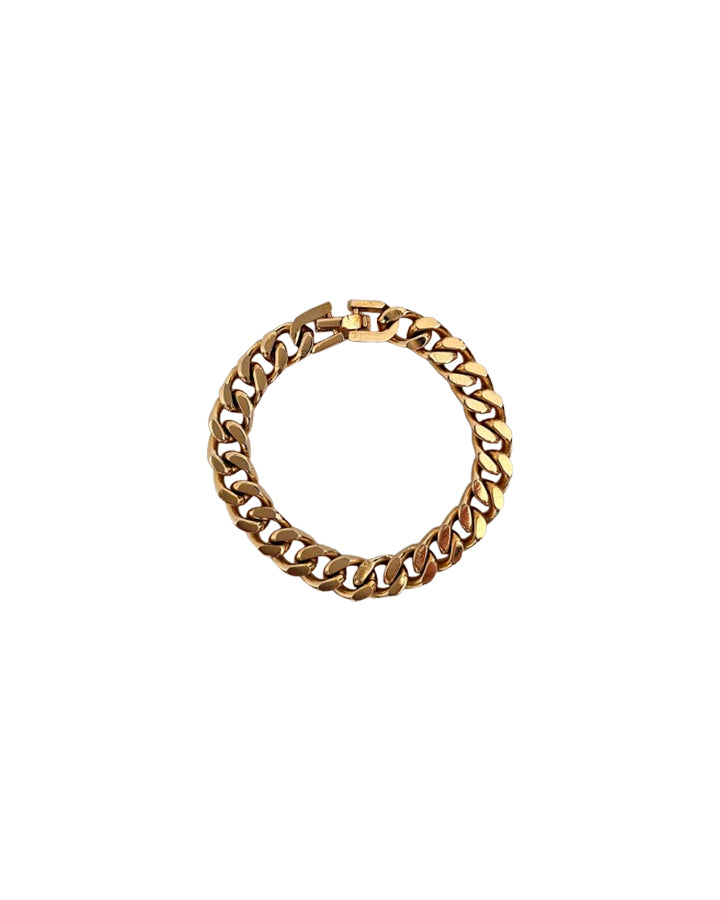 Bracelet gourmette en laiton doré