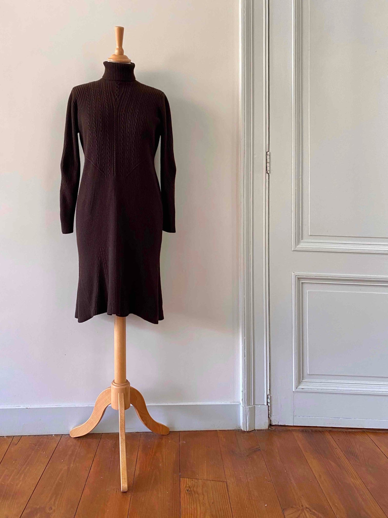 Wool turtleneck dress