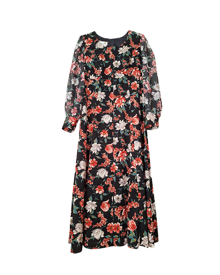 Robe longue à fleurs