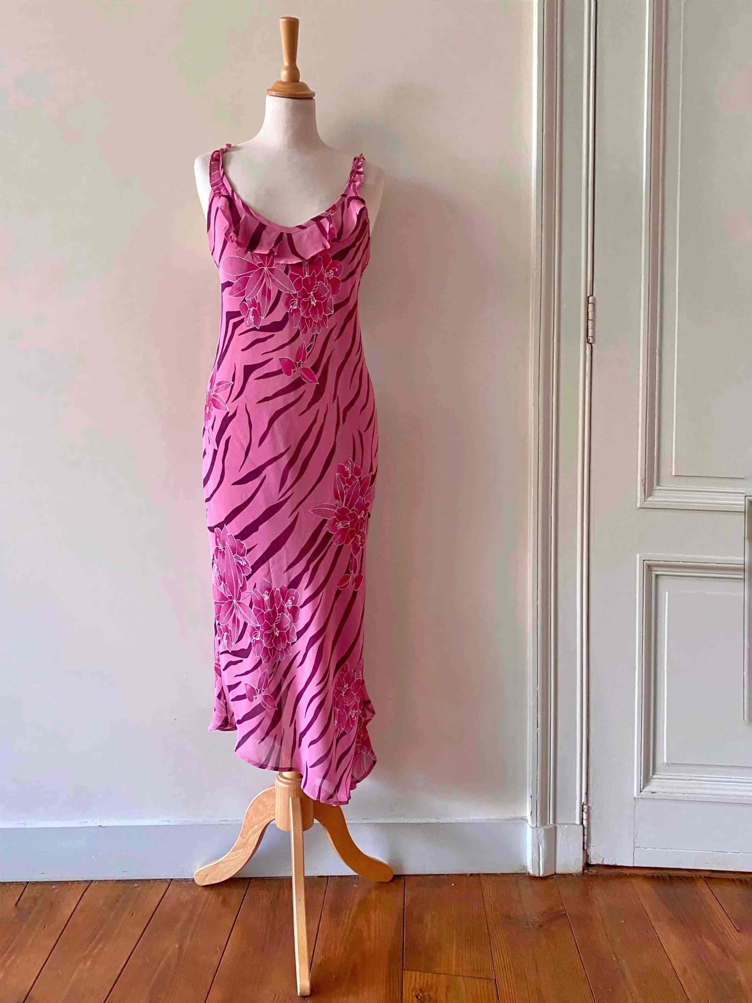 Zebra print midi dress