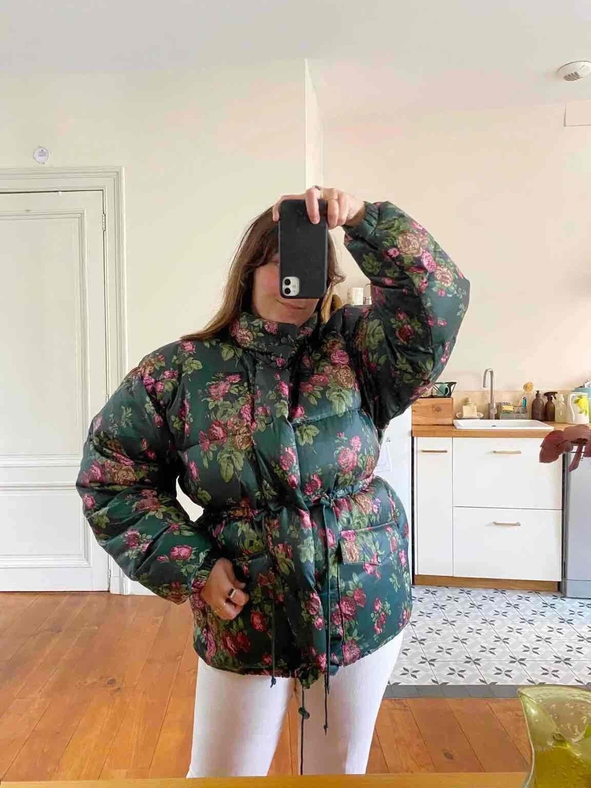 Floral puffer jacket
