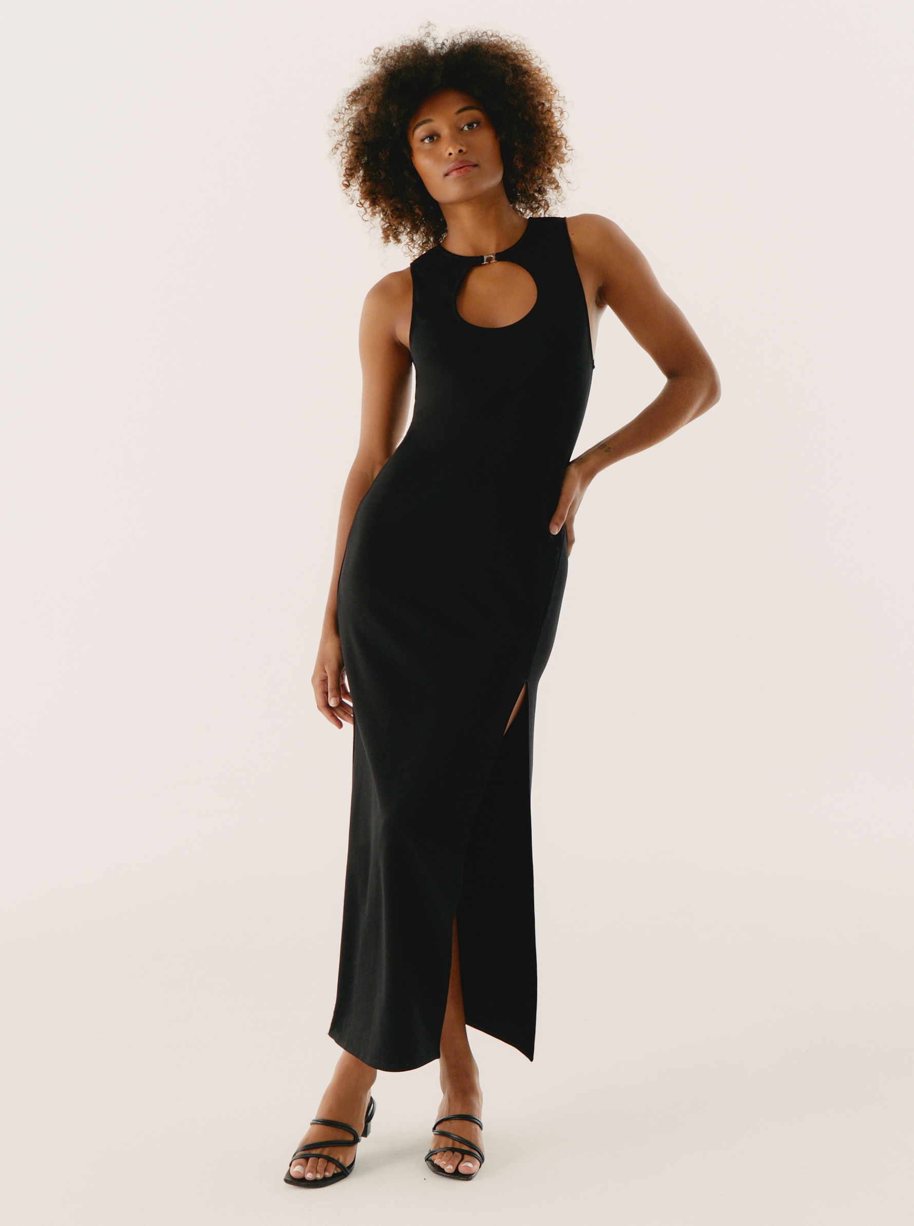 Robe Dark Monogram Fente