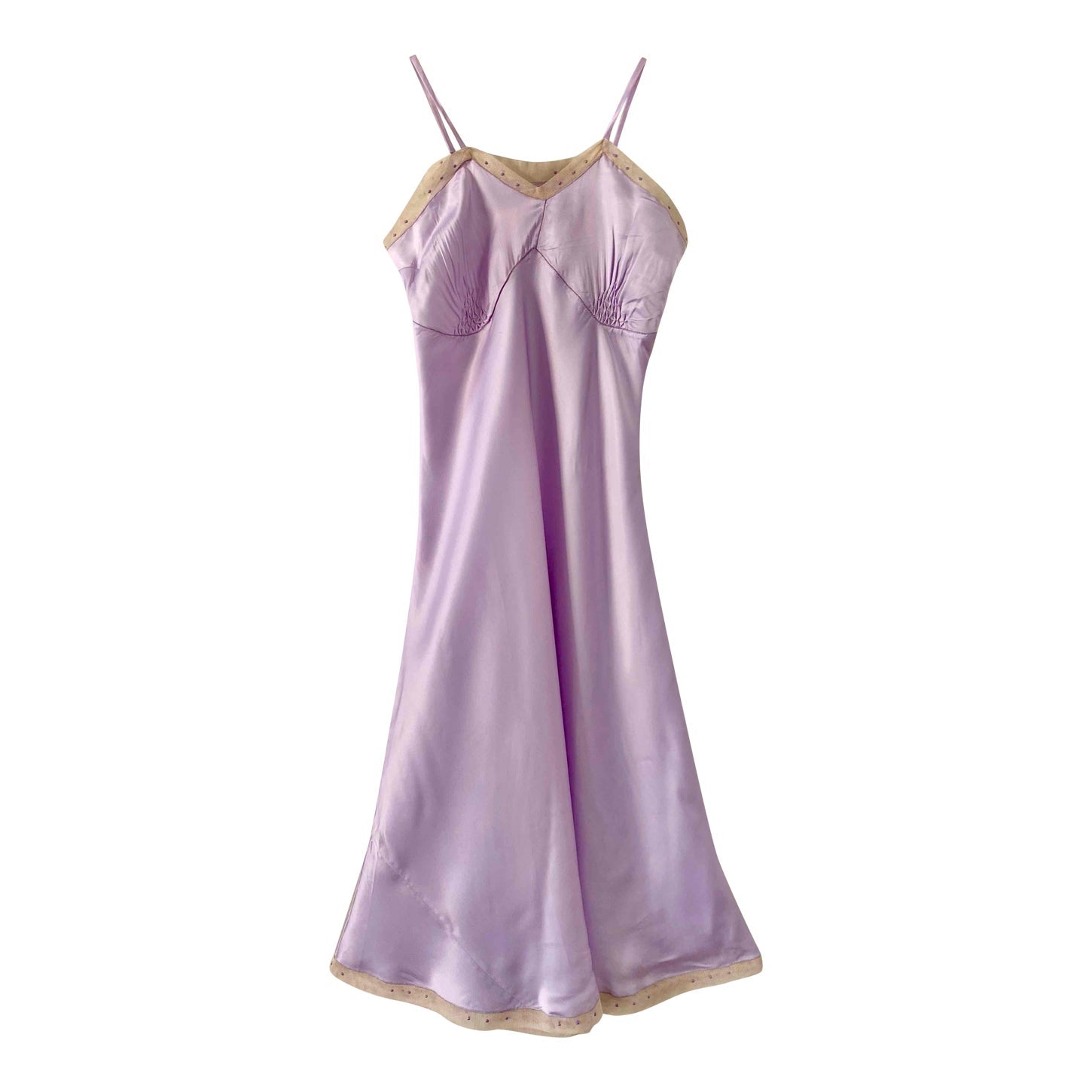 Lilac satin nightgown