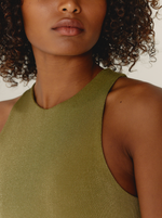 Top Shiny Kaki Col Rond