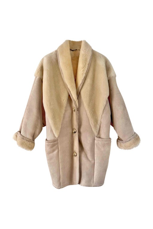 Wool-lined leather coat