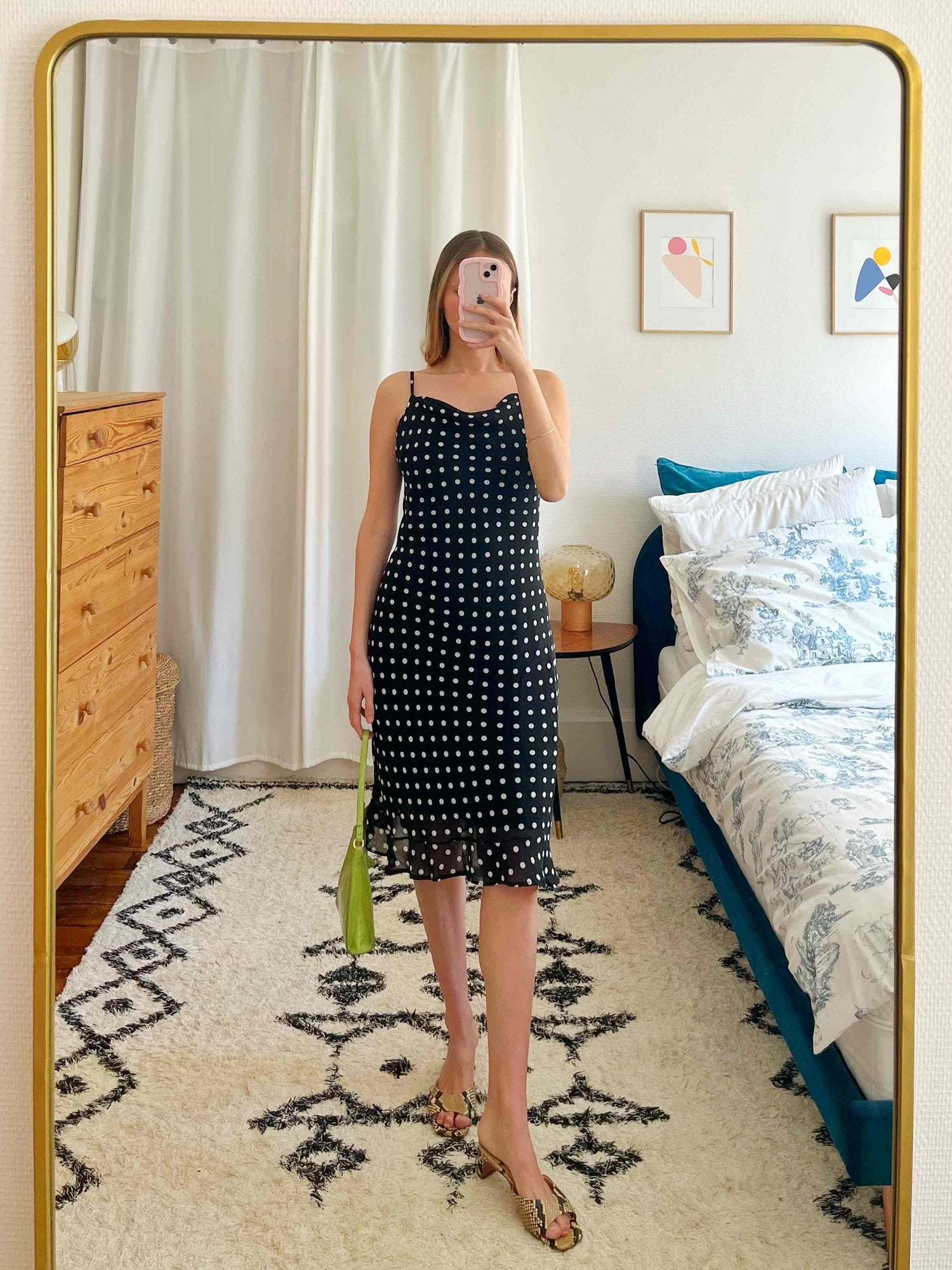 Polka dot midi dress