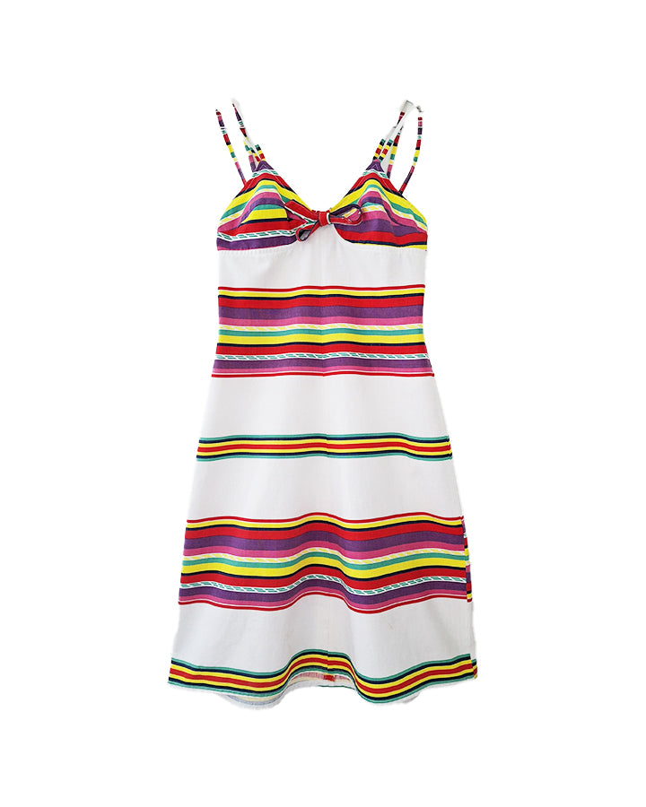 Robe trapéze à rayures 70's