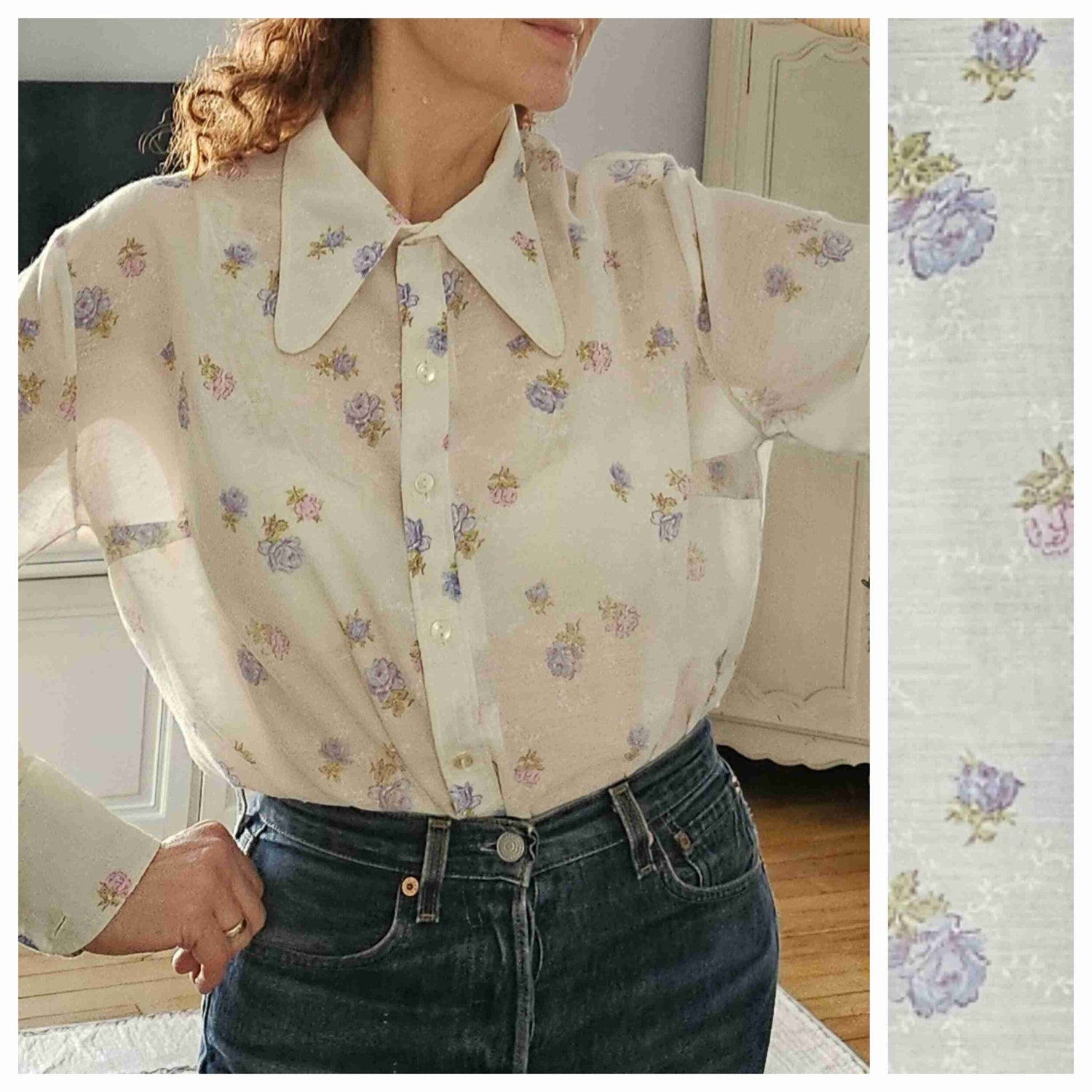 Shirt with a "pie plate" collar